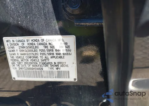 2009 Acura Mdx Sport Package z USA, uszkodzony, nr VIN 2HNYD28889H514629